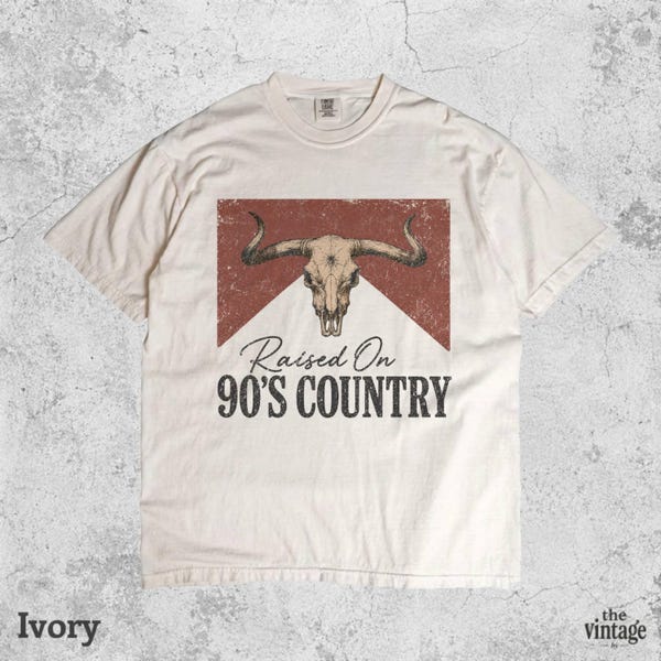 Vintage Retro Comfort Colors Raised On 90s Country Shirt vintage graphic tee by TheVintageBy