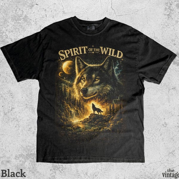 Vintage Retro Wolf Comfort Colors Shirt vintage graphic tee by TheVintageBy